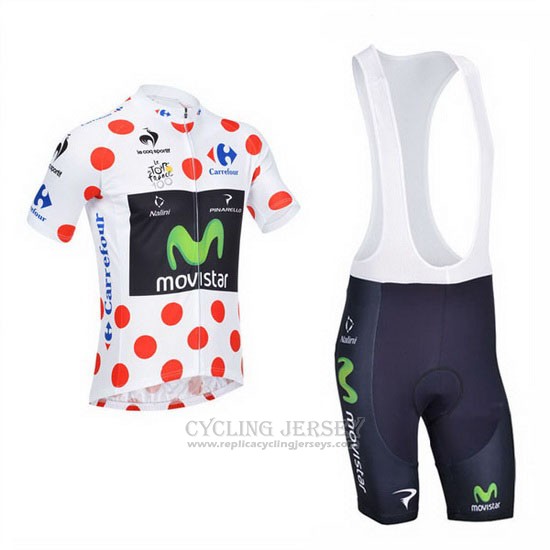 2013 Cycling Jersey Movistar Lider White and Red Short Sleeve and Bib Short